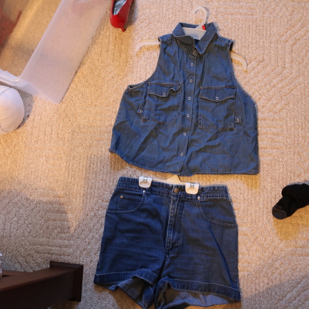 Denim Tank & Shorts set two-piece